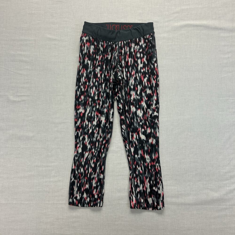 Nike Dri-FIT Printed Relay Crop Leggings Womens XS Geometric Running Gym Stretch